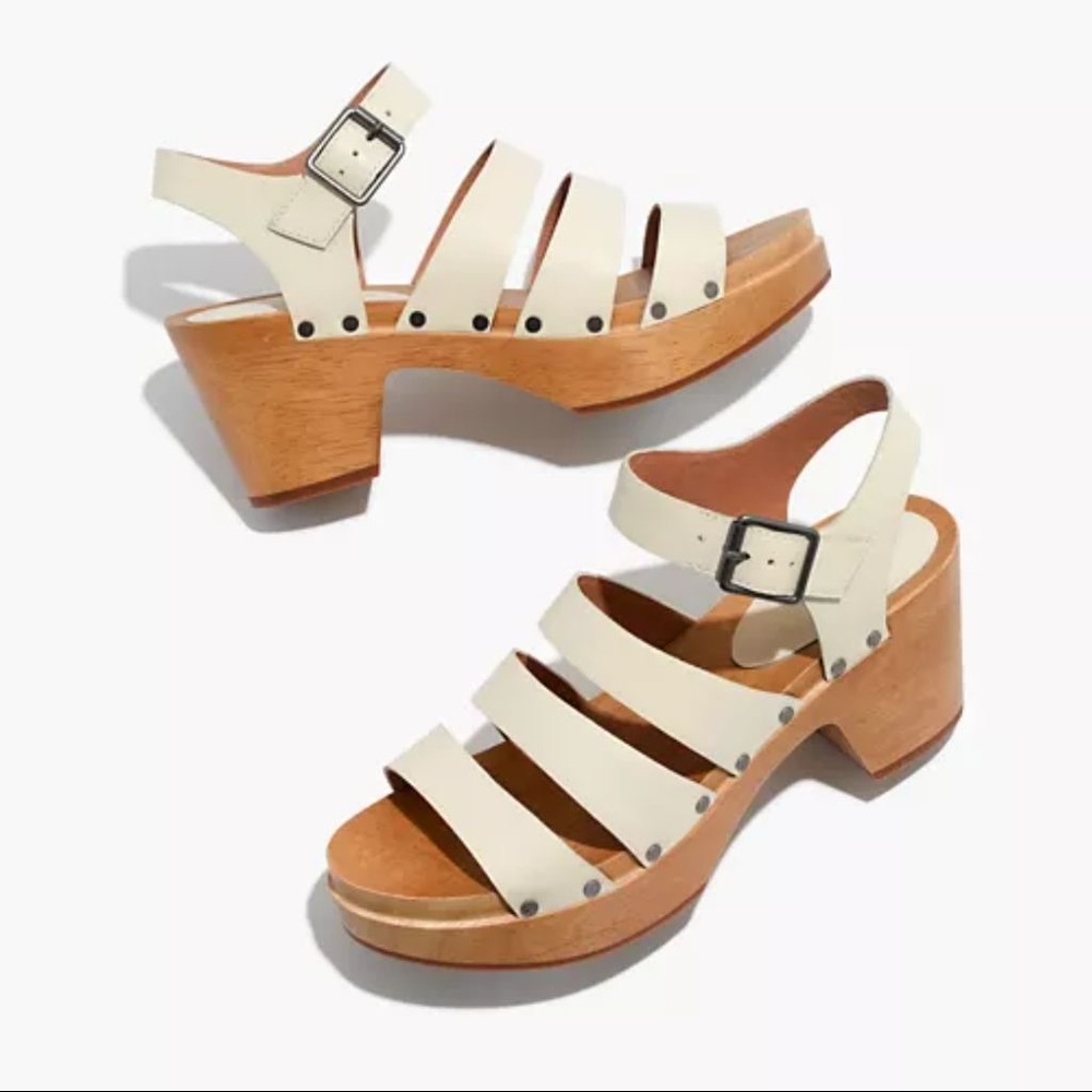 NWT Madewell The Sigrid Strappy Clog Sandal - Genuine Leather - Size 8.5